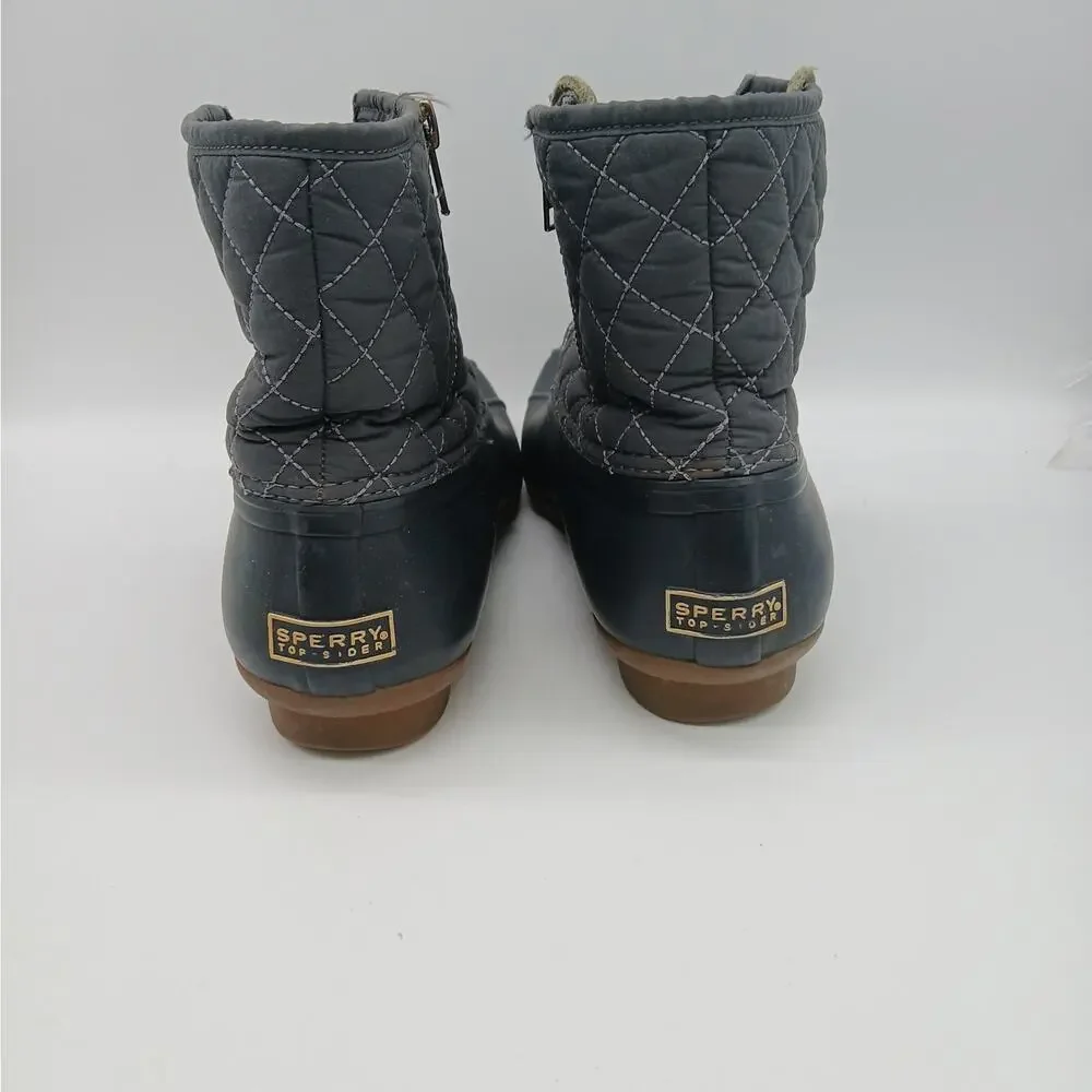 Sperry Women's Top-Sider Waterproof Rubber Quilted Duck Boots Blue Size 10